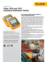 Thumbnail of document Data Sheet - 1535/1537 Insulation Resistance Tester & Megohmmeter